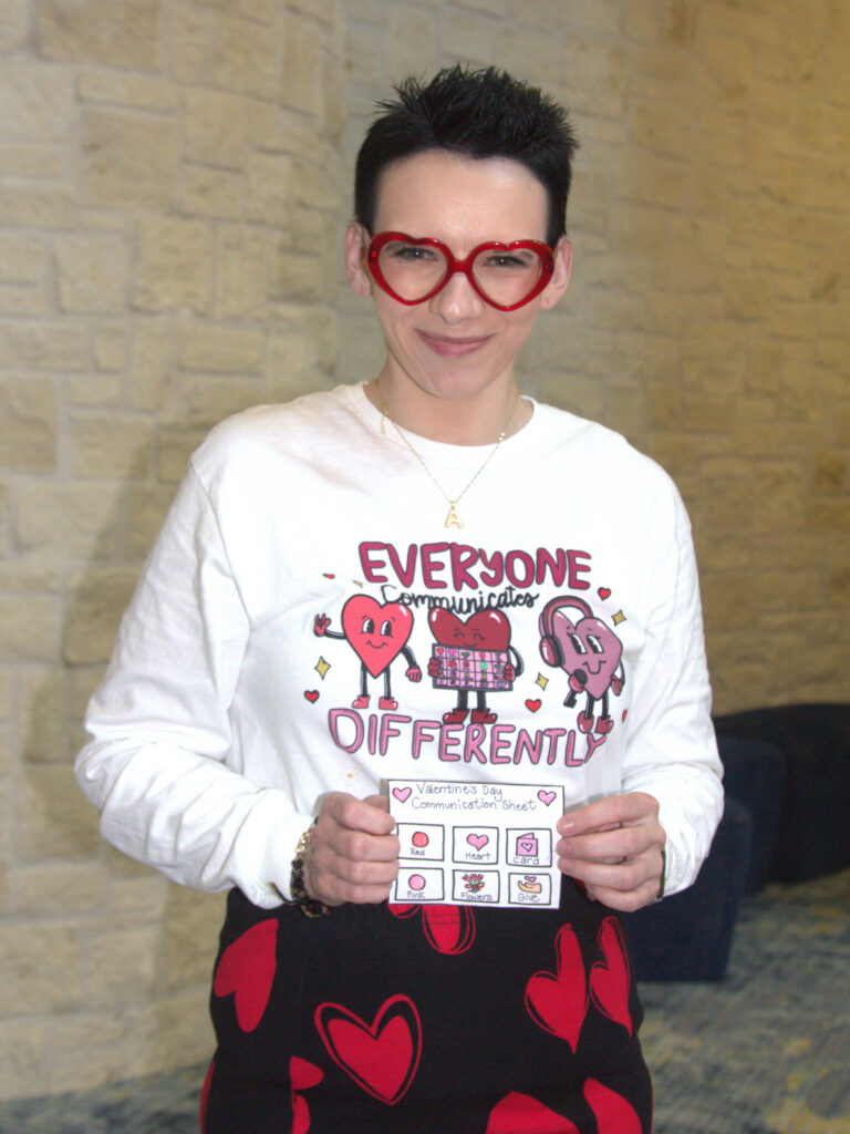 Ashley with Valentines Communication Card